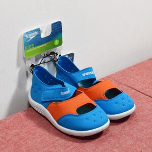 Speedo Toddler Hybrid Kid's Water Swim Shoes- Aqua Blue Medium 7-8